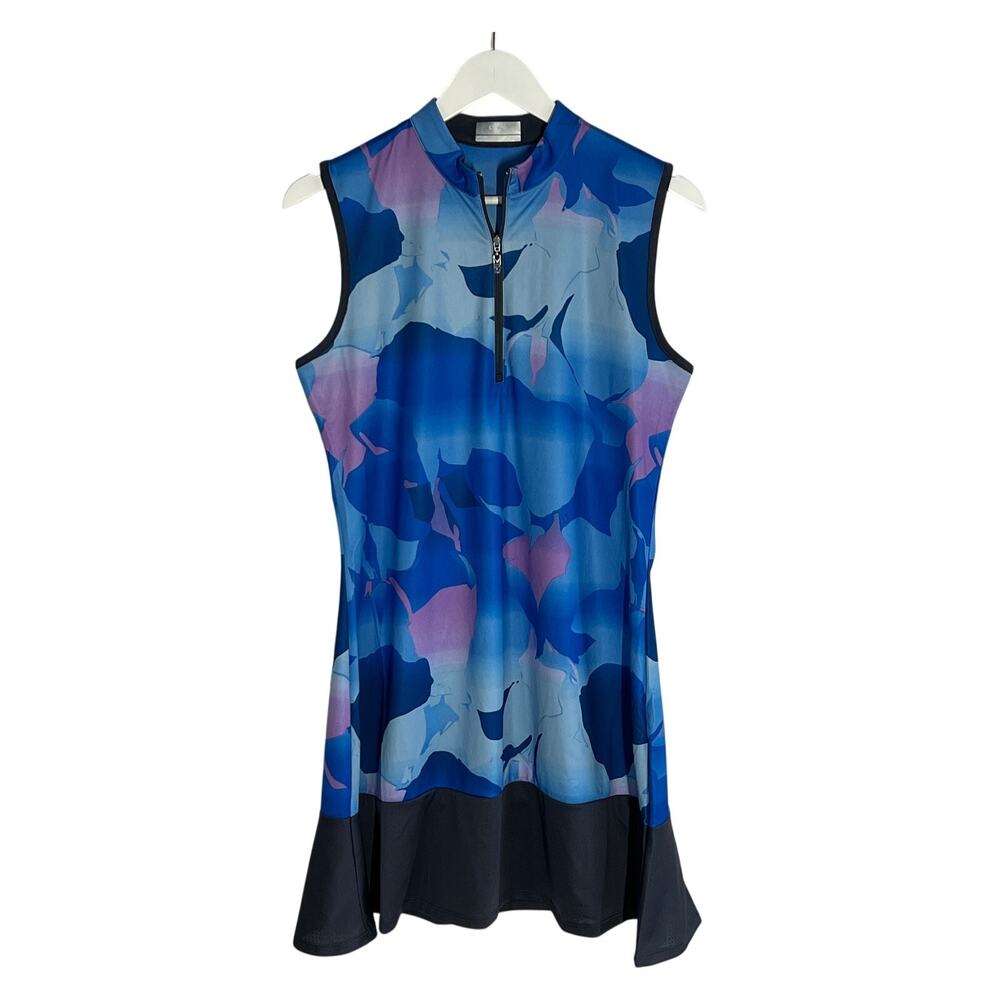 Callaway Womens Size Medium Opti-Dri Golf Tennis Athletic Dress Blue Sea Star